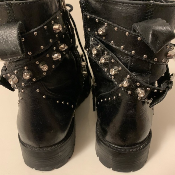 Zara Black motorcycle boots with gems - Picture 8 of 8
